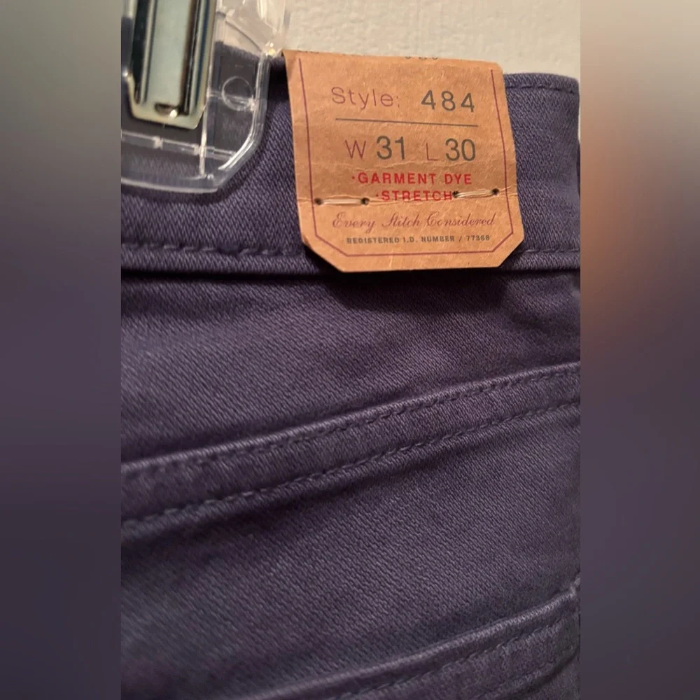 NWT J.Crew Men’s 484 Slim-Fit Garment-Dyed Five-Pocket Pants Navy Size 31x30